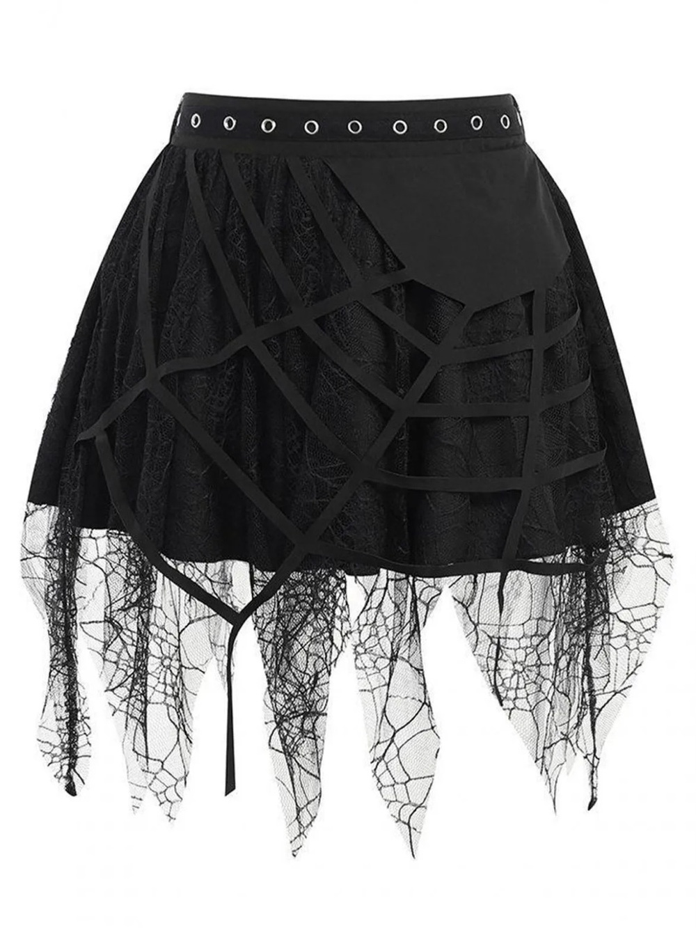 Chicwish Spiderweb Lace Tassel Hem Mini Skirt